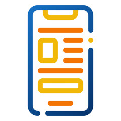 Poster - Mobile Icon. Digital marketing concept. Outline color icon