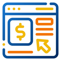 Poster - Pay Per Click Icon. Digital marketing concept. Outline color icon