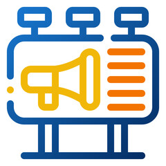 Poster - Billboard Icon. Digital marketing concept. Outline color icon