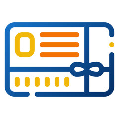Poster - Gift Card Icon. Digital marketing concept. Outline color icon