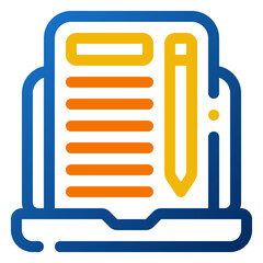 Poster - Copywriting Icon. Digital marketing concept. Outline color icon