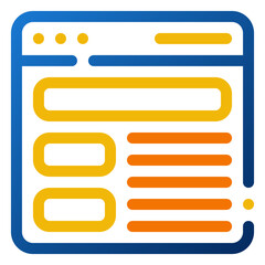 Poster - content icon. digital marketing concept. outline color icon