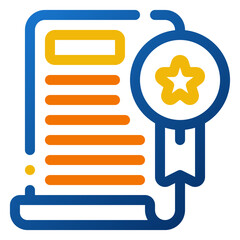 Poster - Award Icon. Digital marketing concept. Outline color icon