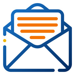 Poster - Email Icon. Digital marketing concept. Outline color icon