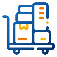 Poster - Trolley Icon. Digital marketing concept. Outline color icon