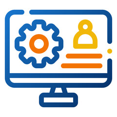 Poster - service icon. digital marketing concept. outline color icon