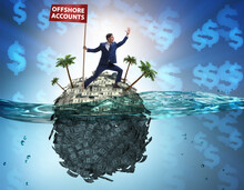 Offshore Accounts Concept With Businessman