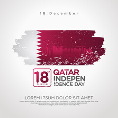 Wall Mural - Qatar independence day greeting card