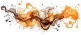 The abstract watercolor design created a beautiful pattern with an interesting mix of textures resembling the swirls of coffee on paper against a white background creating an isolated art co