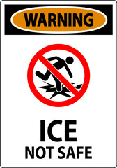 Sticker - Warning Sign Ice Not Safe