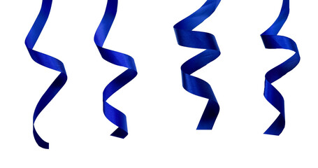 Wall Mural - royal blue ribbons isolated on transparent and white background