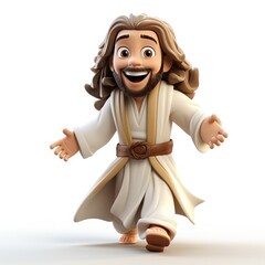 Jesus cartoon character isolated in white background