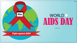 Vector illustration Aids Awareness Red Ribbon. World Aids Day concept.