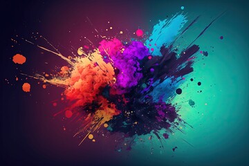 AI generated illustration of bright color explosion - vibrant wallpaper