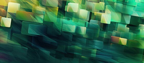 Poster - The abstract art illustration features a colorful and modern design with intricate lines creating a mesmerizing pattern against a vibrant green background The use of light and space enhances