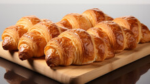 Croissants Placed On A White Background