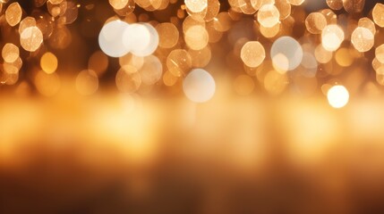 Poster - Christmas background with blur golden lights