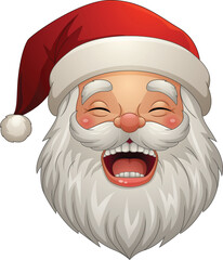 Wall Mural - Cartoon smiling santa claus head