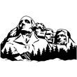Mount Rushmore Logo Monochrome Design Style