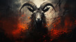 dark art ink monster goat background