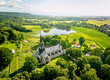 Aerial view of Varnhems monastery in Sweden