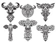 Ancient Wisdom Unveiled: Taurus Tattoo and Celtic Cross in Mysterious Zodiac Illustration