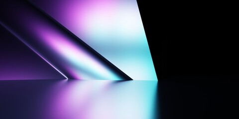 Wall Mural - 3d rendering of purple and blue abstract geometric background. scene for advertising, technology, sh