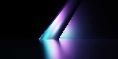 Wall Mural - 3d rendering of purple and blue abstract geometric background. scene for advertising, technology, sh