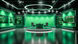 © VisionalMedia - News Studio. Backdrop for TV shows.TV studio. News studio. The perfect backdrop for any green screen or chroma key video or photo production. 3d render
