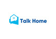 simple house talk logo, home chat symbol design inspiration