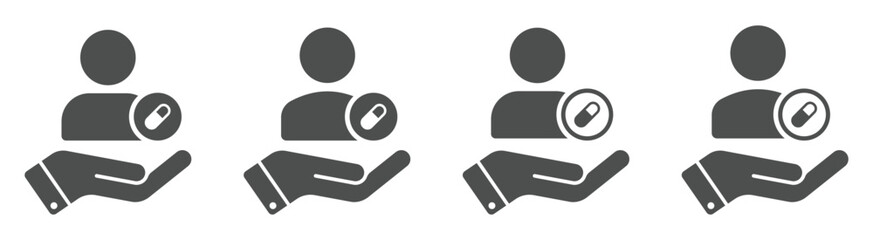 Patient vector icons set 