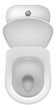 Creamic toilet bowl with open lid. Realistic top view
