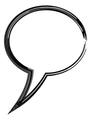 Poster - Comic speech bubble sketch. Grunge balloon template