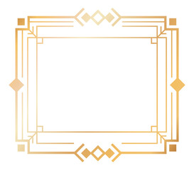 Wall Mural - Antique art deco frame. Elegant golden border