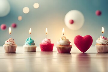 Poster - birthday cake with candles