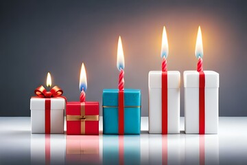 Canvas Print - christmas candles with ribbon