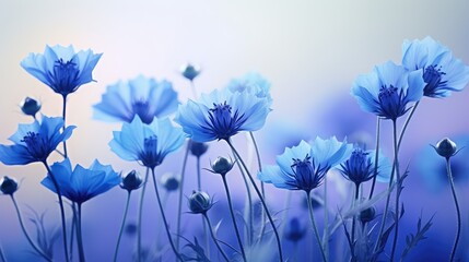 beautiful blue flower background simple illustration summer leaf, green color, colorful natural beau