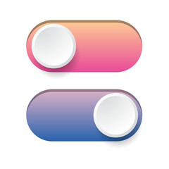 Aufkleber - On and Off toggle switch buttons. Colorful gradient swap