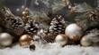Christmas tree, closeup cones