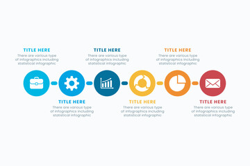 Wall Mural - Presentation Business Circle Infographic Template With 6 Step Elements Vector Illustration