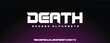 DEATH Abstract sport modern alphabet fonts. Typography technology electronic sport digital game music future creative font. vector illustration