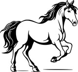 Fototapeta  - Hand-drawn Animal Horse Vintage Outline Icon