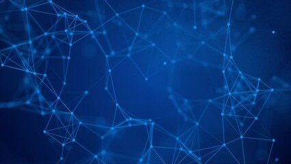 Abstract digital data network connection technology plexus business 4k background loop, blockchain, artificial intelligence, AR VR, computer network, cloud computing, internet, quantum computing, ict
