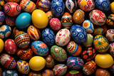 Fototapeta Koty - Pile of colorful Easter eggs