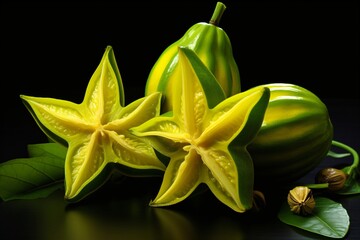 Sticker - Green and yellow star-shaped fruit