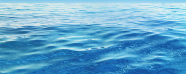  Blue sea water surface with sun glare and ripple background
