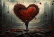Man with broken heart. Great for stories of love, loss, heartbreak, healing, emotions and more.