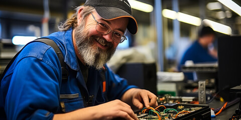 Poster - assembly professional crafting state-of-the-art electromechanical devices