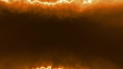 Wall Mural - abstract futuristic orange fire clouds background animation with glowing energy lines, 4k uhd seamle