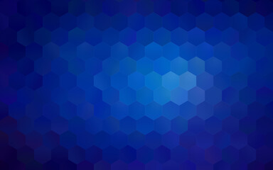 Poster - Dark to bright blue and light blue hexagons, vibrant abstract color gradient background. High resolution full frame modern background with copy space.